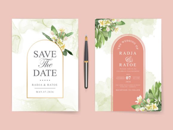 Download Plumeria Watercolor Wedding Invitations - Wedding Collection